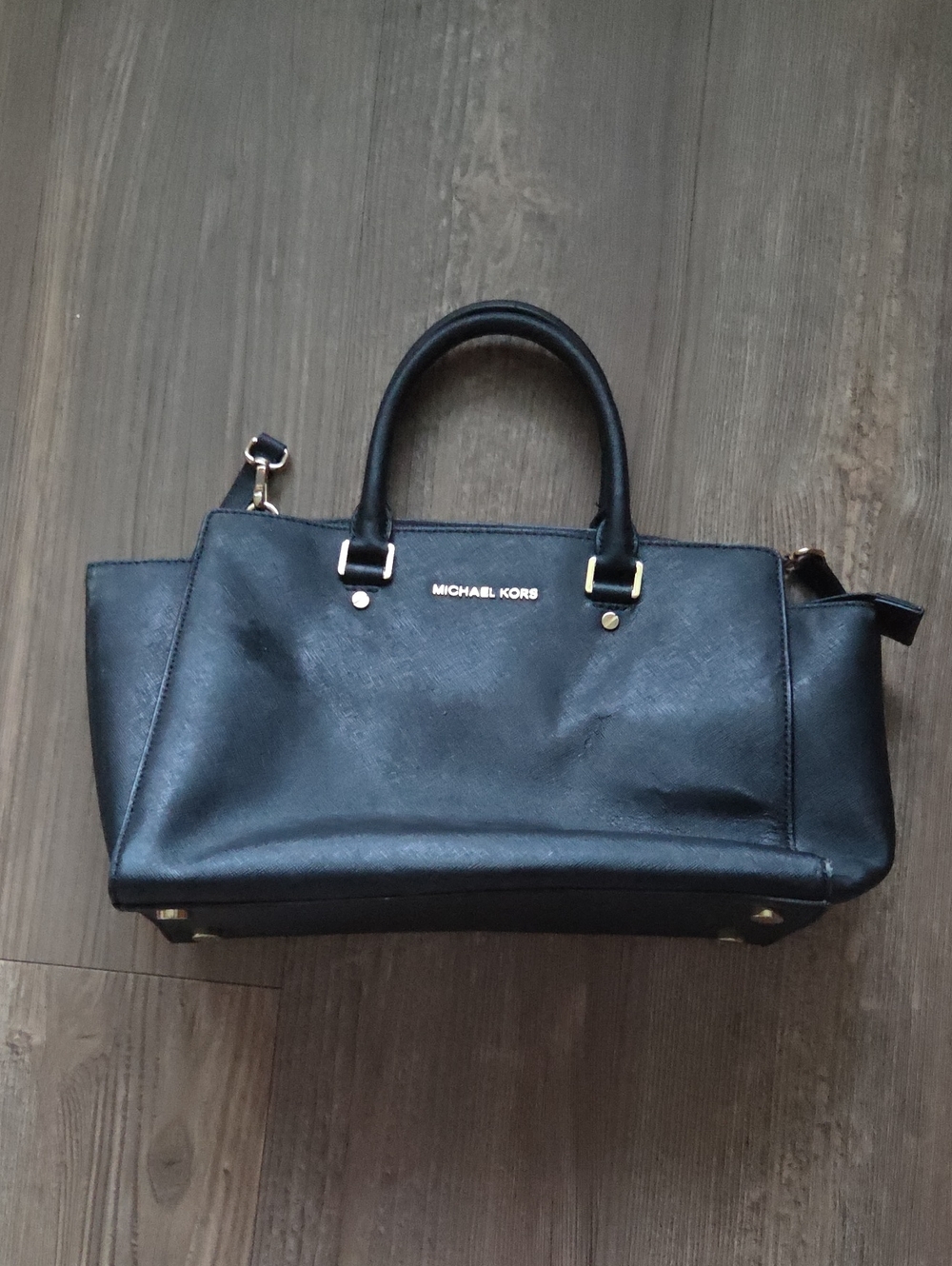 Michael Kors Selma Black Leather Satchel Bag